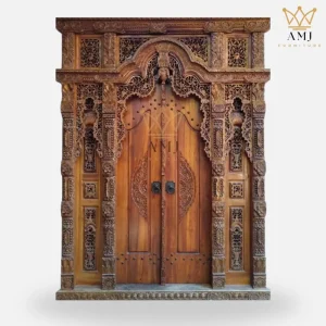 Pintu Gebyok Ukir Jati Jepara 2 Meter dengan Desain Klasik